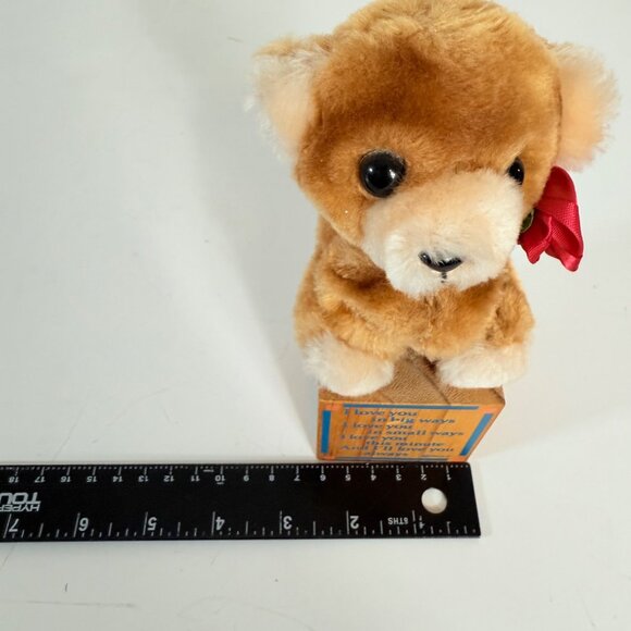 Bear On A Block by Paula I Love You Poem Plush Wood VTG 80s Kid Nostalgic Decor - Picture 10 of 12